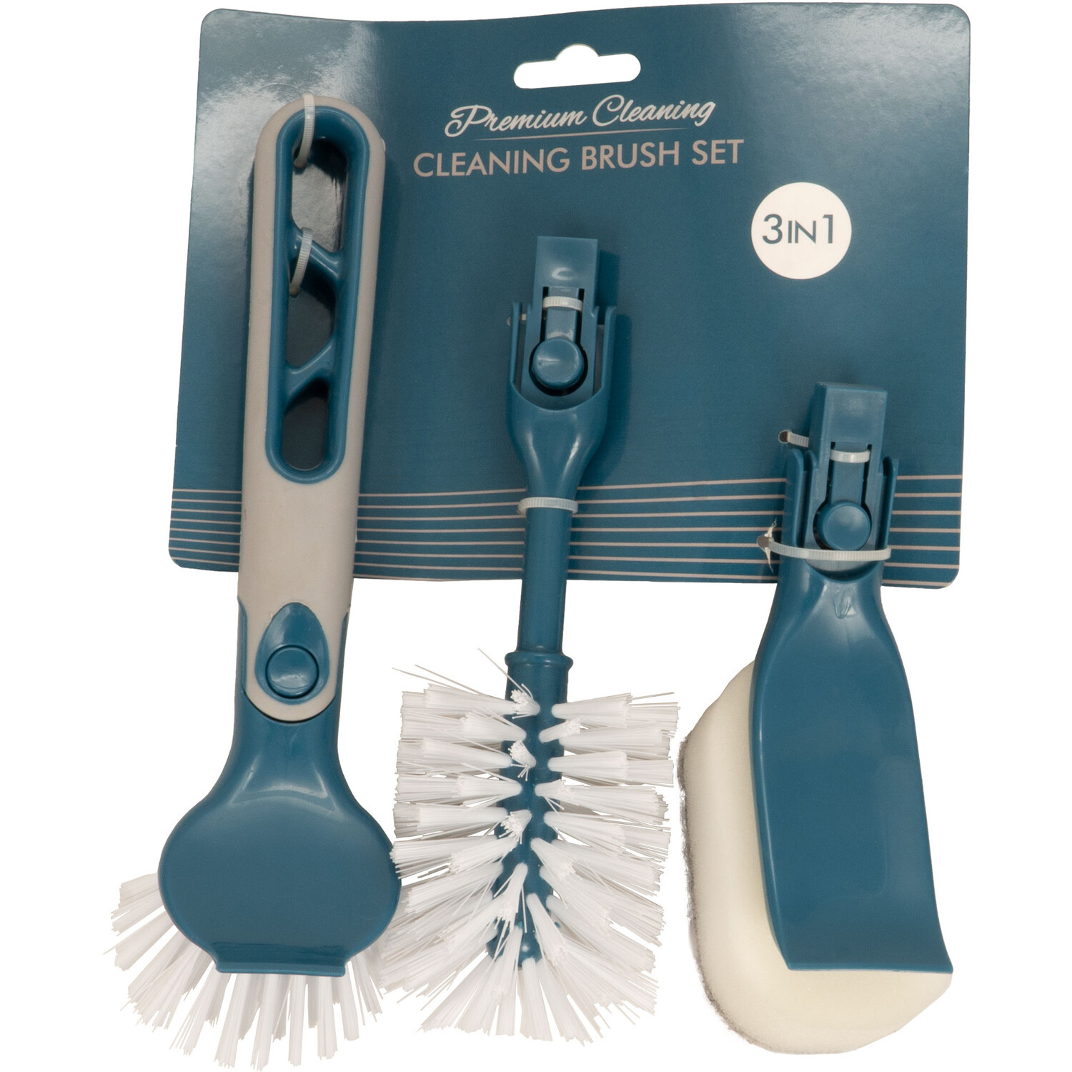 3 in 1 Cleaning Brush Set - Blue Image 1