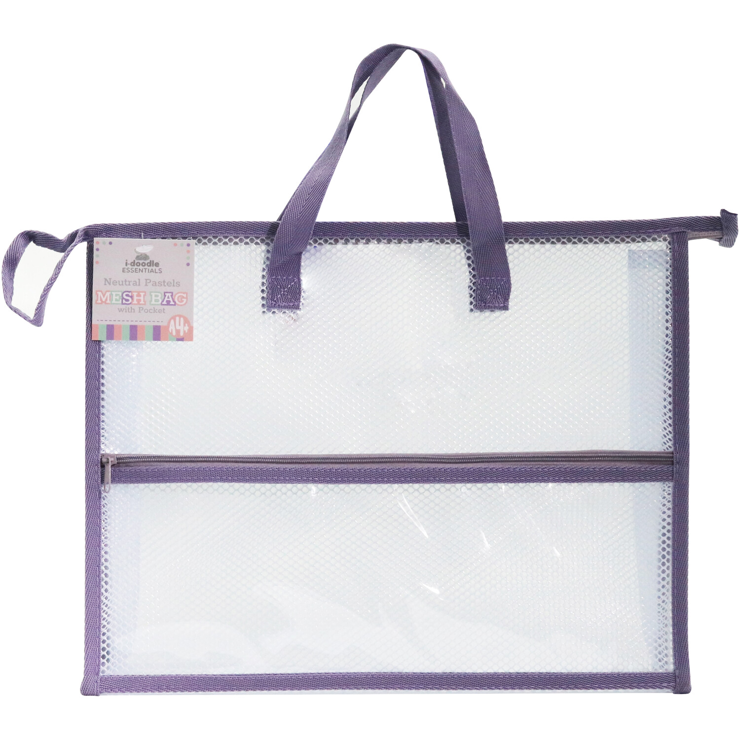 A4 Neutral Pastels Mesh Bag with Pocket Image 4