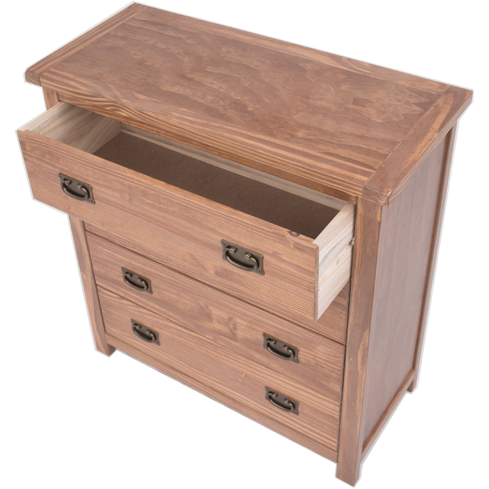 Padua 4 Drawer Light Brown Chest of Drawers with Brass Drop Handles Image 4