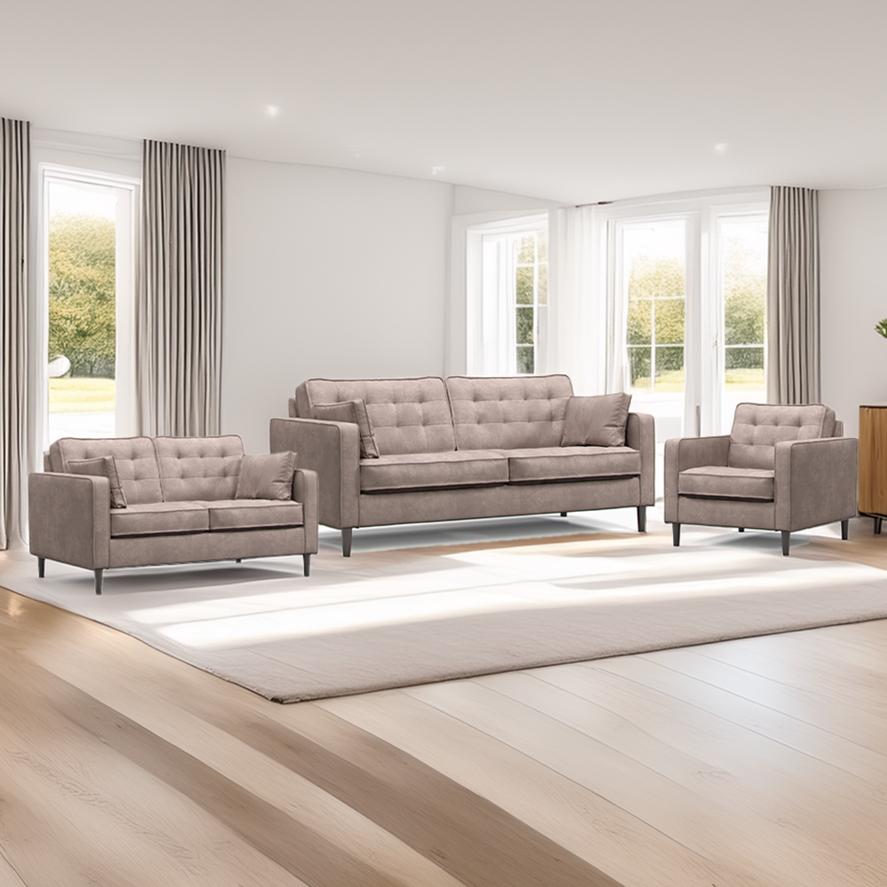 Eden 6 Seater Pewter Chenille Sofa Suite Image 1