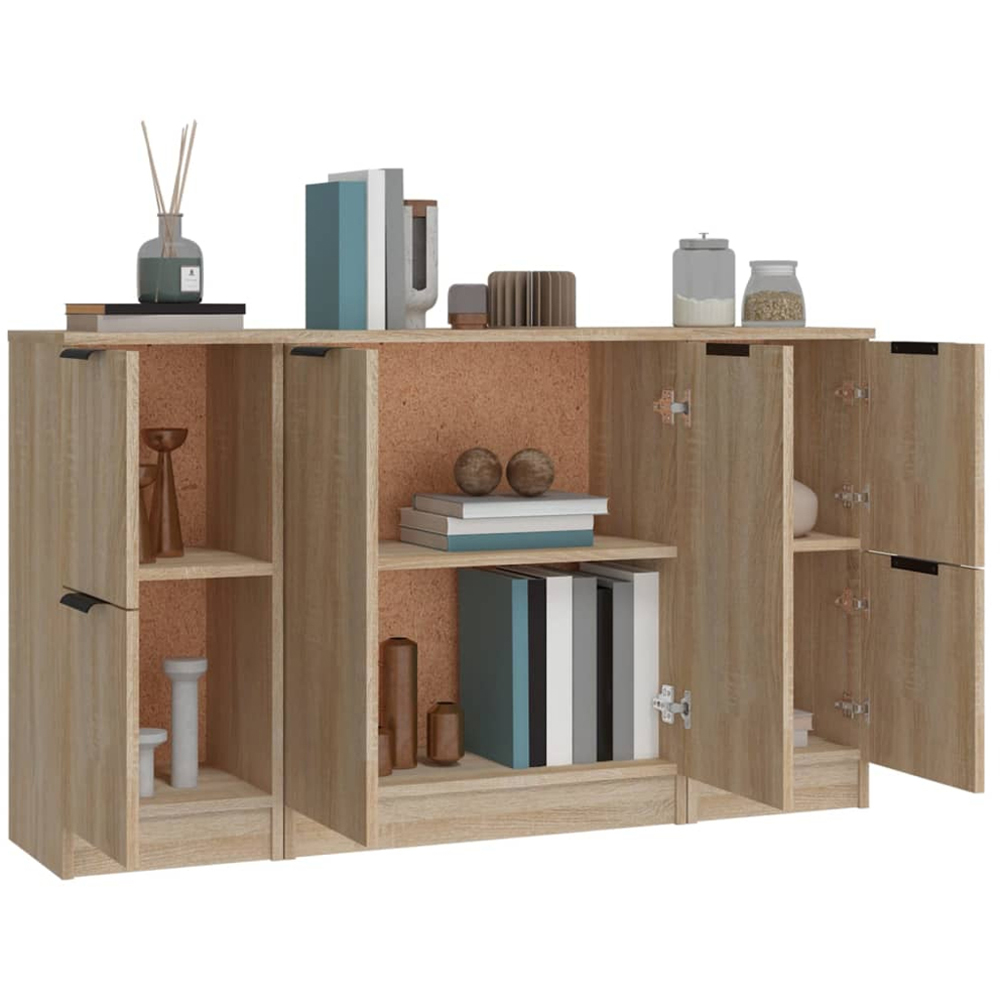 vidaXL 6 Door Sonoma Oak Sideboard 3 Piece Image 4