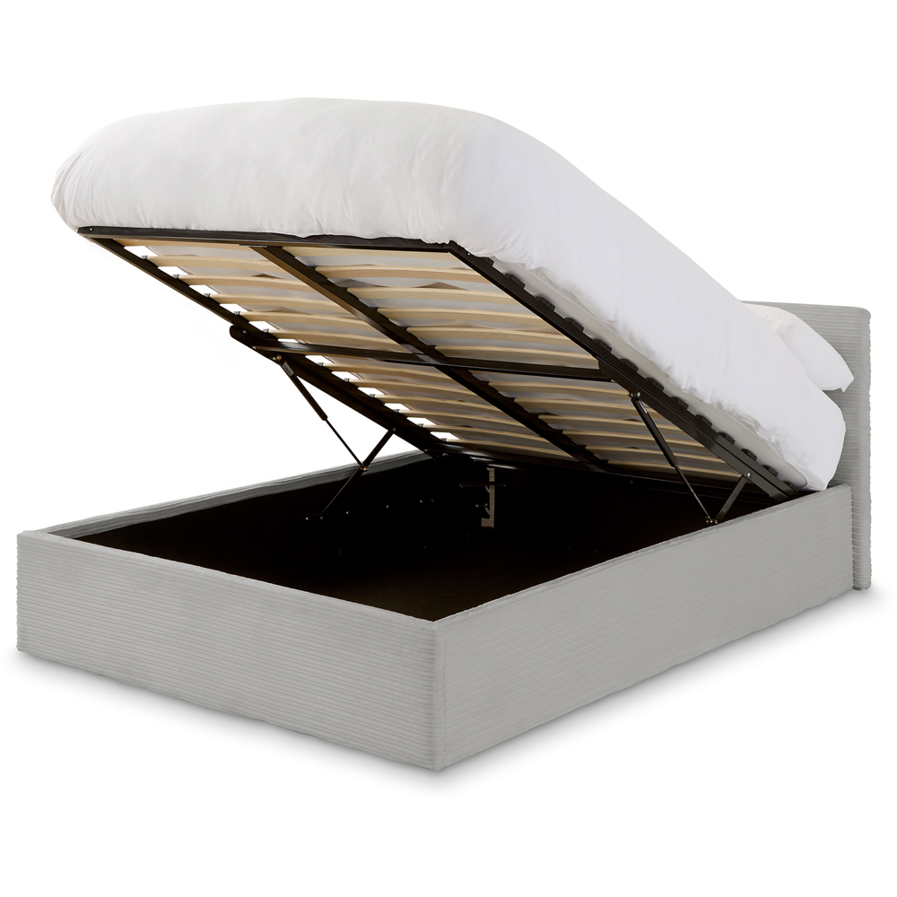 GFW Small Double Grey Corduroy End Lift Ottoman Bed Image 6