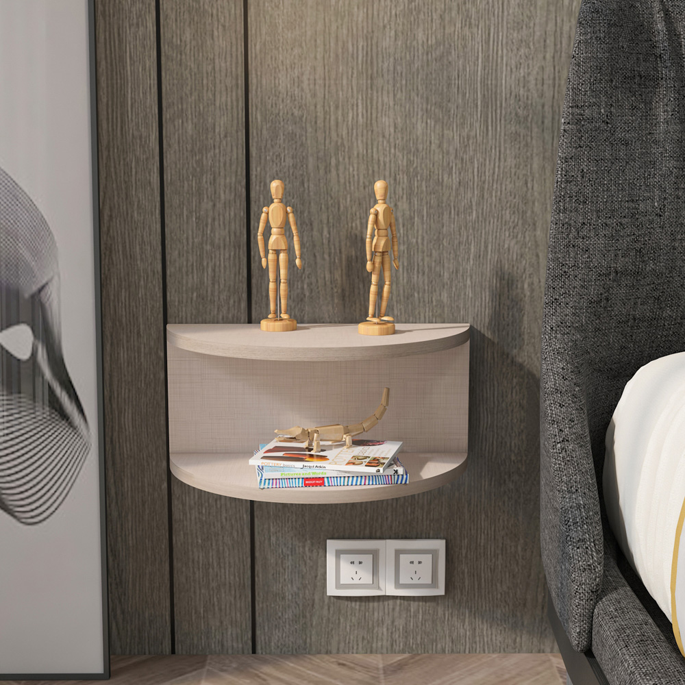 Decorotika Bella Single Shelf Cottonbeige Floating Bedside Table Image 6