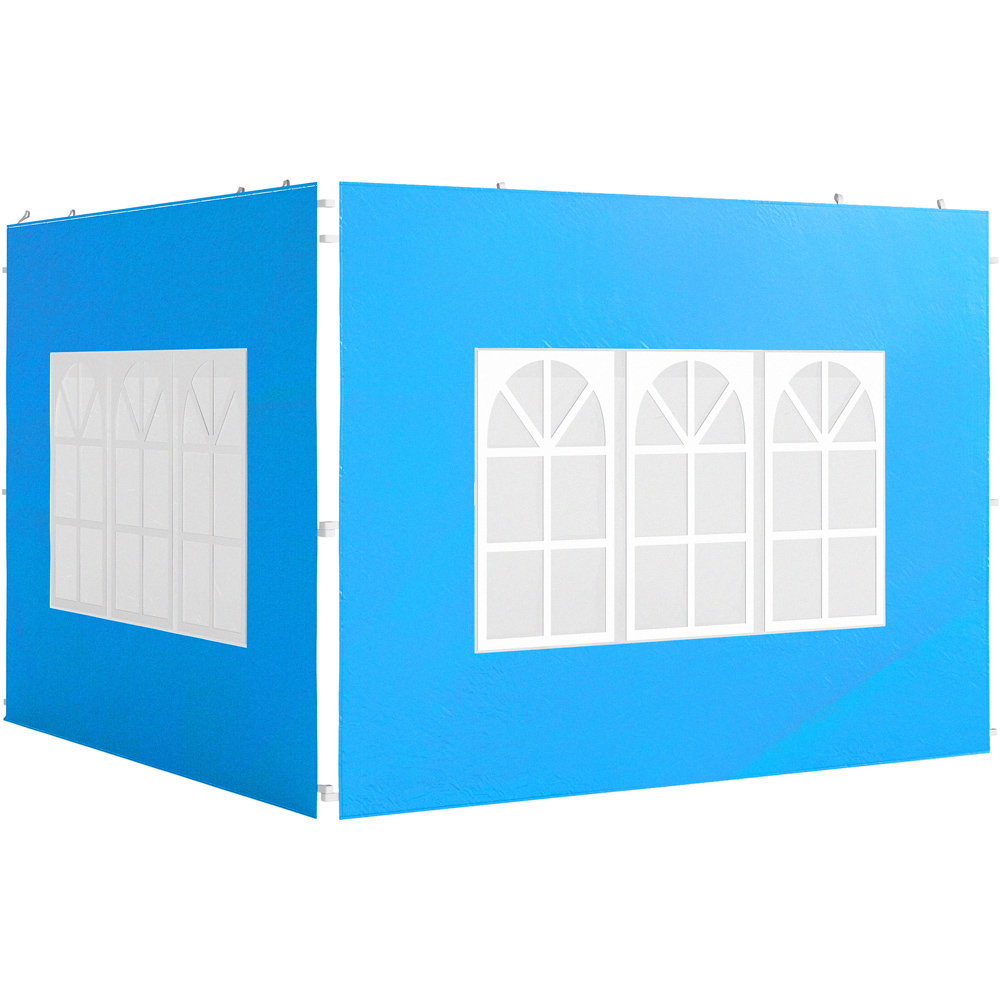 Outsunny Blue Gazebo Side Panel 2 Pack Image 2