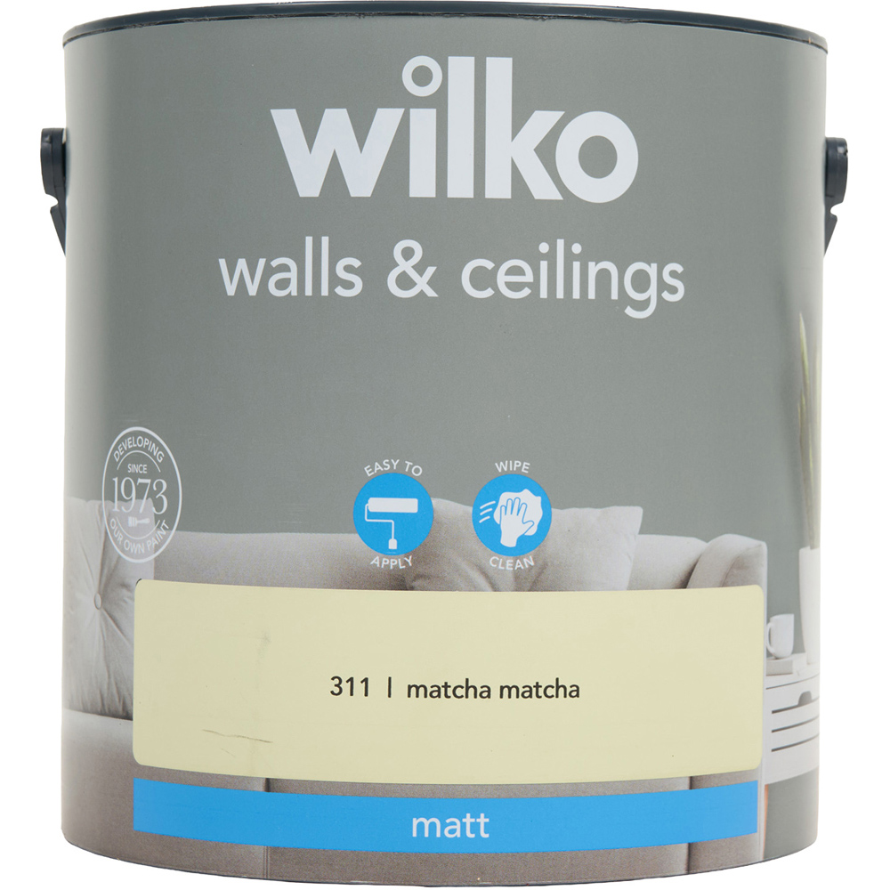wilko Walls and Ceilings Matt Emulsion Paint Matcha Matcha Image 2