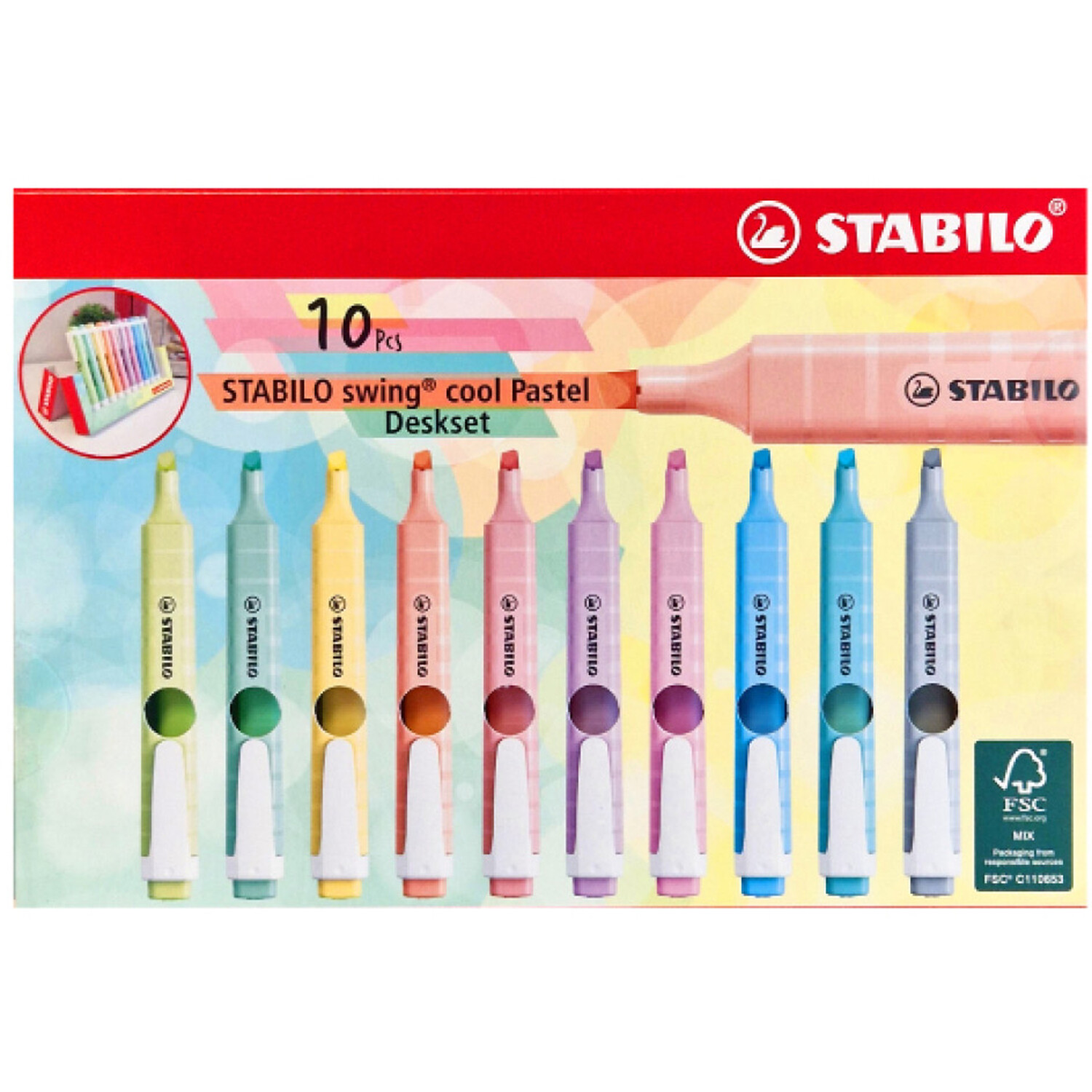 Stabilo Swing Cool Pastel Highlighter Deskset Image 1