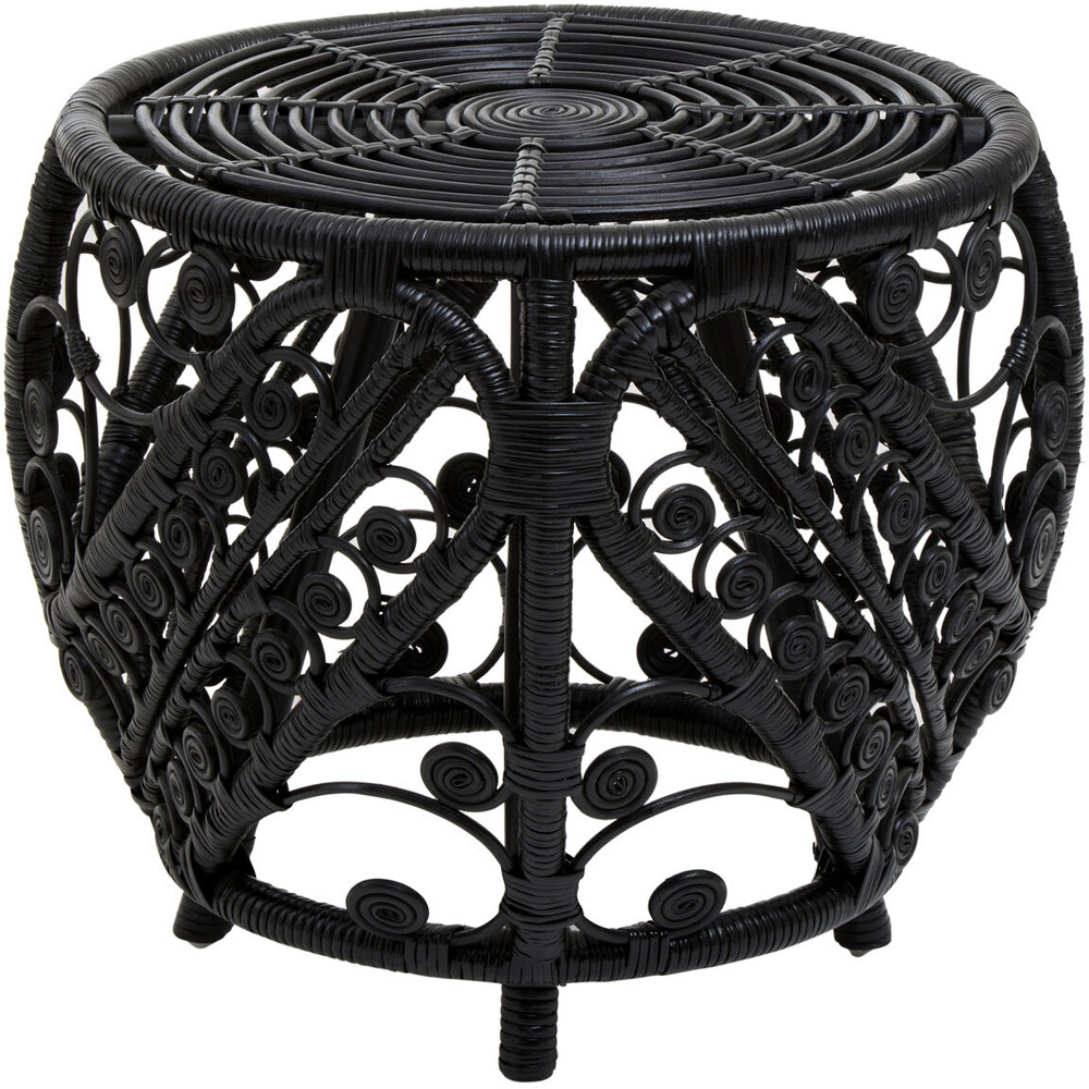 Premier Housewares Mataram Black Natural Rattan Side Table Image 2