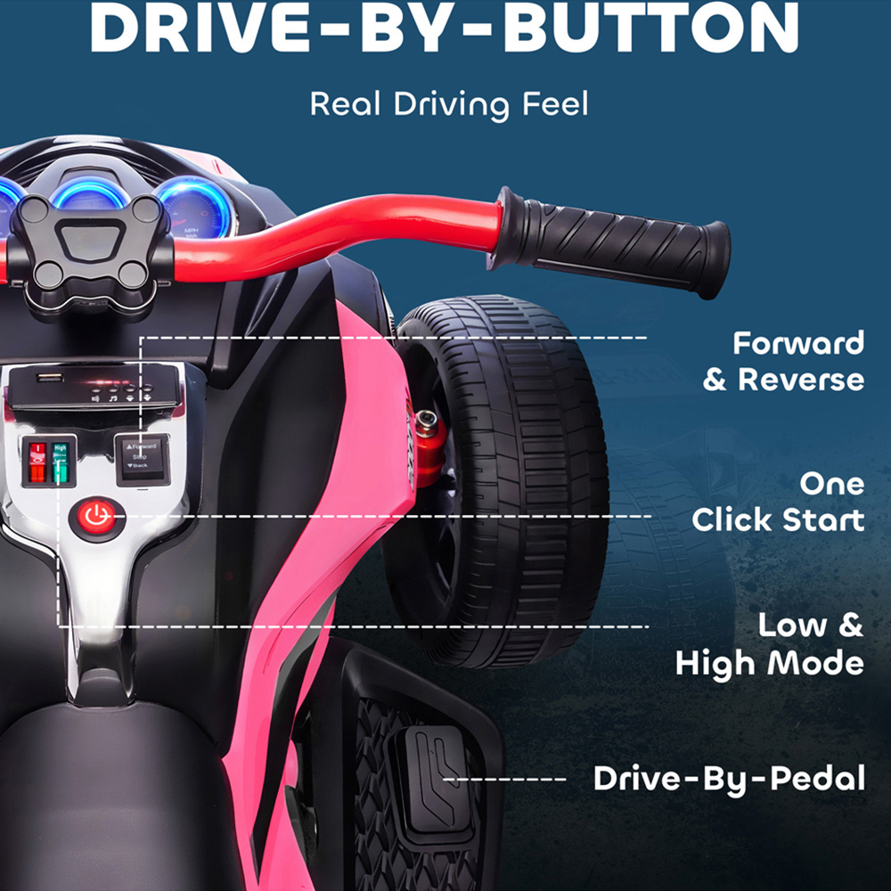 AIYAPLAY Kids Pink Ride On Electric ATV Quad Bike 12V Image 5