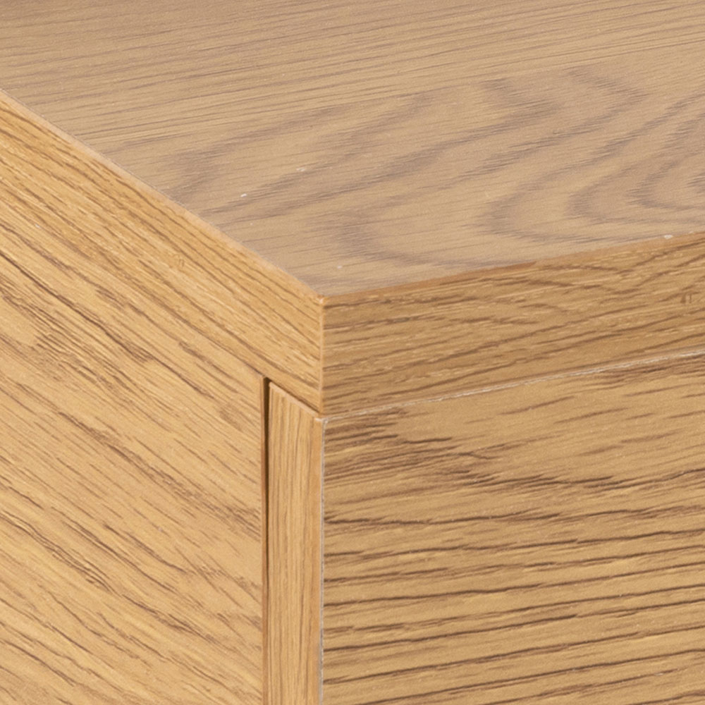 Florence Ashlan Single Drawer Oak Square Bedside Table Image 8