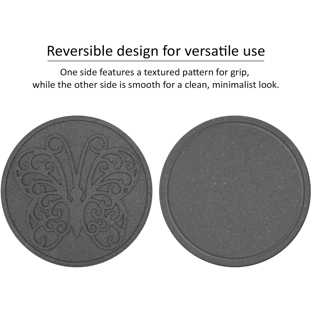 Nicoman Grey Butterfly Reversible Garden Stepping Stone 46cm 4 Pack Image 6