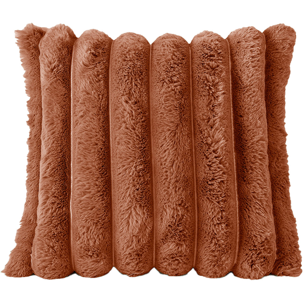 Velosso Orange Chunky Cord Cushion Cover 43 x 43cm Image 1