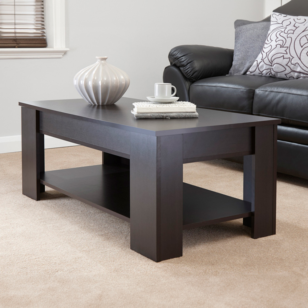 GFW Espresso Brown Lift Up Coffee Table Image 1
