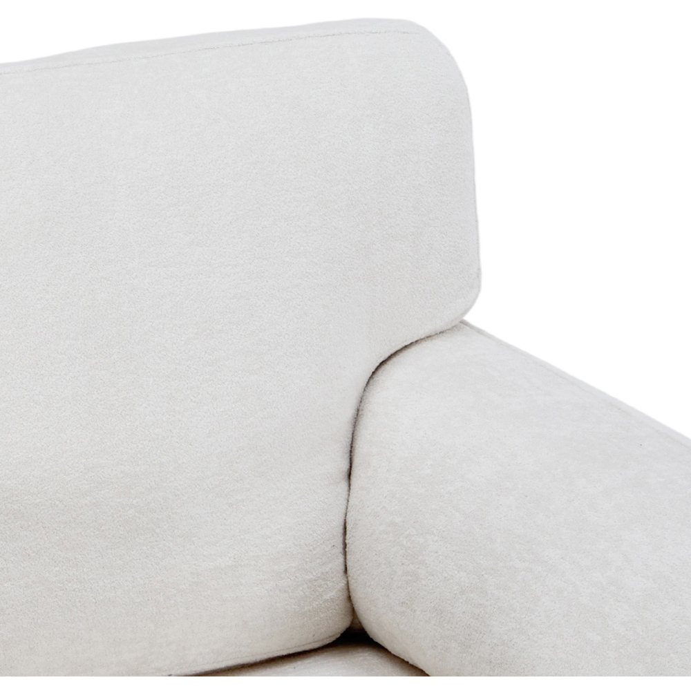 Living and Home White Chenille Upholstered Armchair with Footstool Image 4