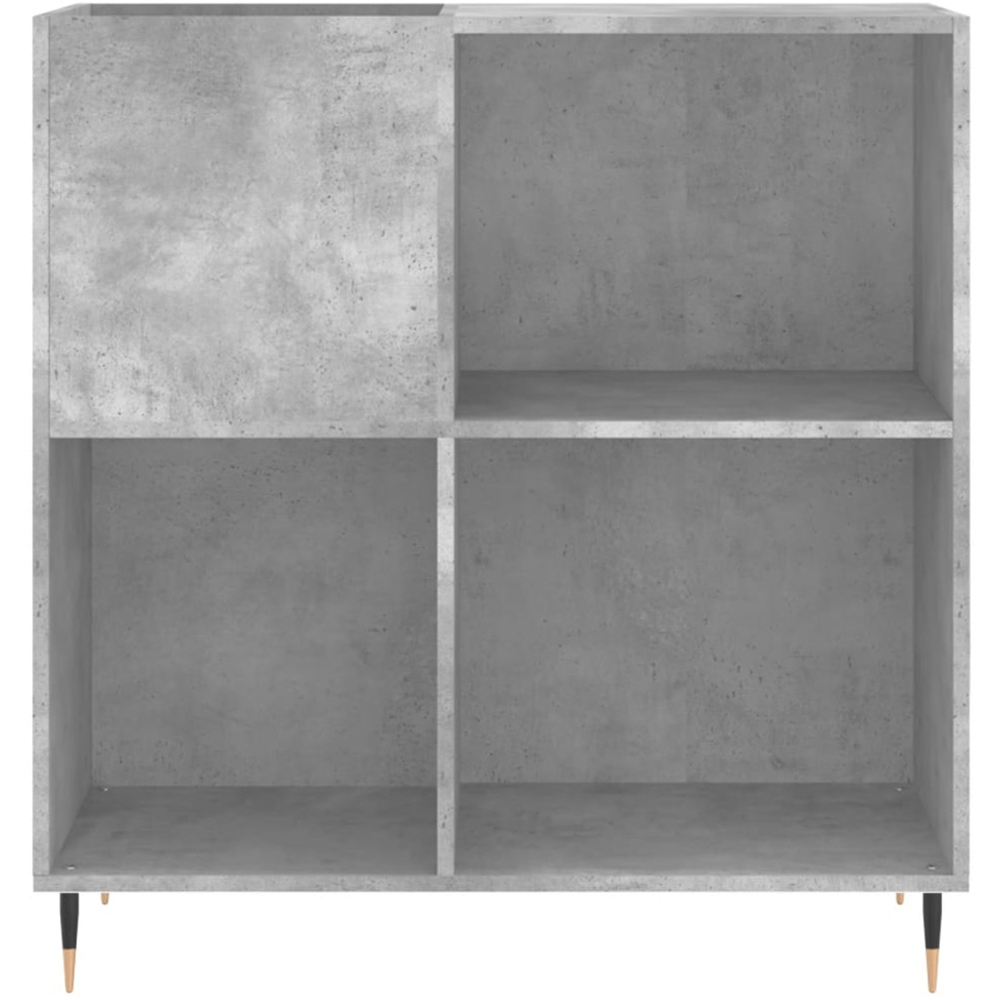 vidaXL 3 Shelf Concrete Grey Record Cabinet Image 4