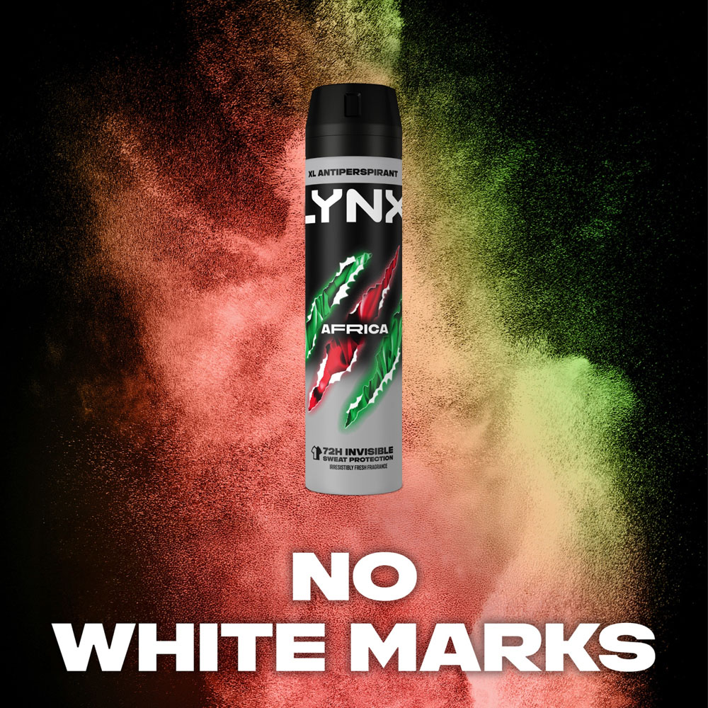 Lynx Africa The G.O.A.T. of Fragrance 72H Protection Anti-Perspirant Deodorant Spray 200ml 30 Pack Image 6