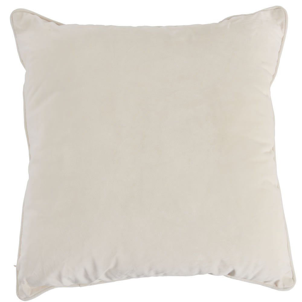Wilko Cream Velour Cushion 50 x 50cm Wilko