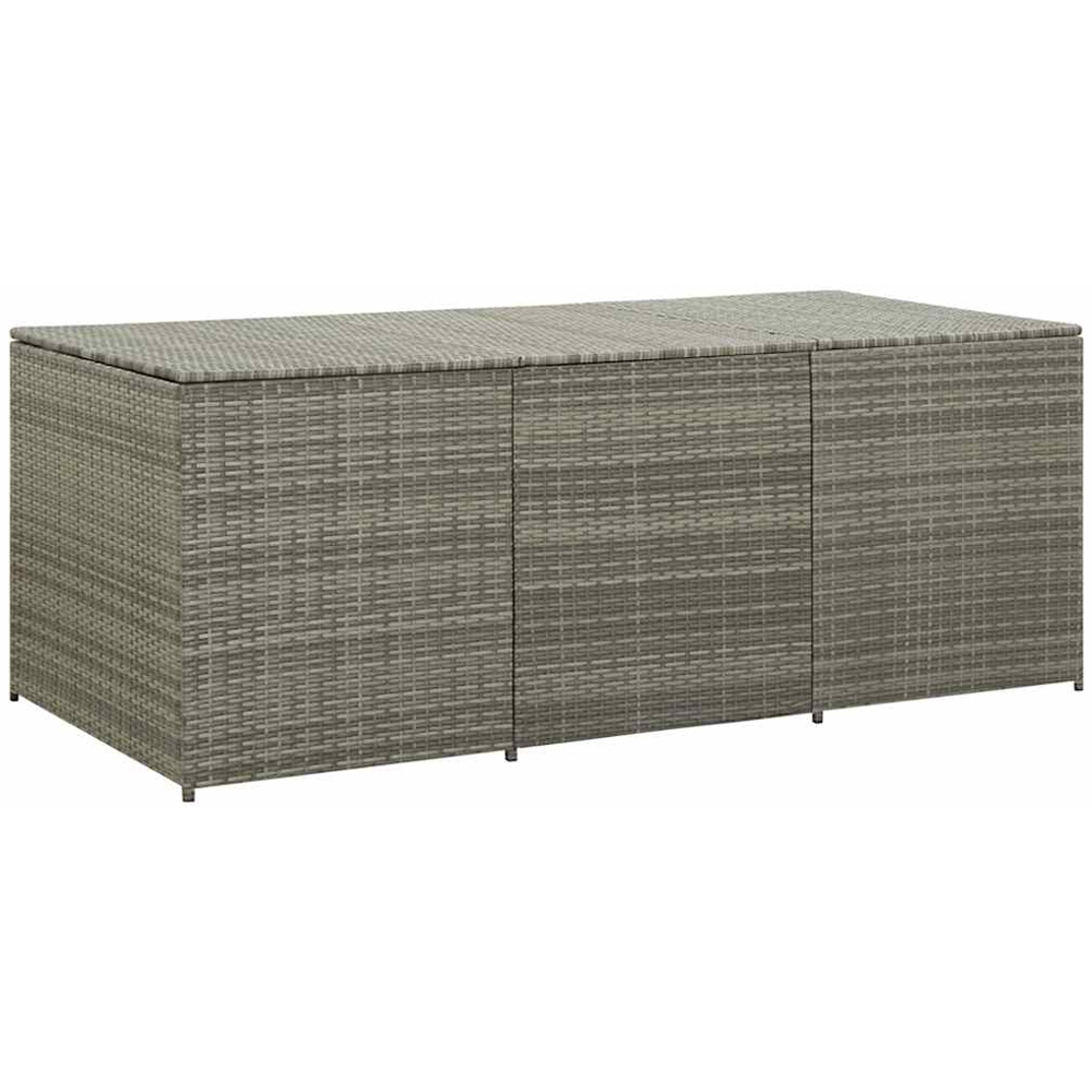 vidaXL 70 x 180 x 90cm Grey Poly Rattan Garden Storage Box Image 1