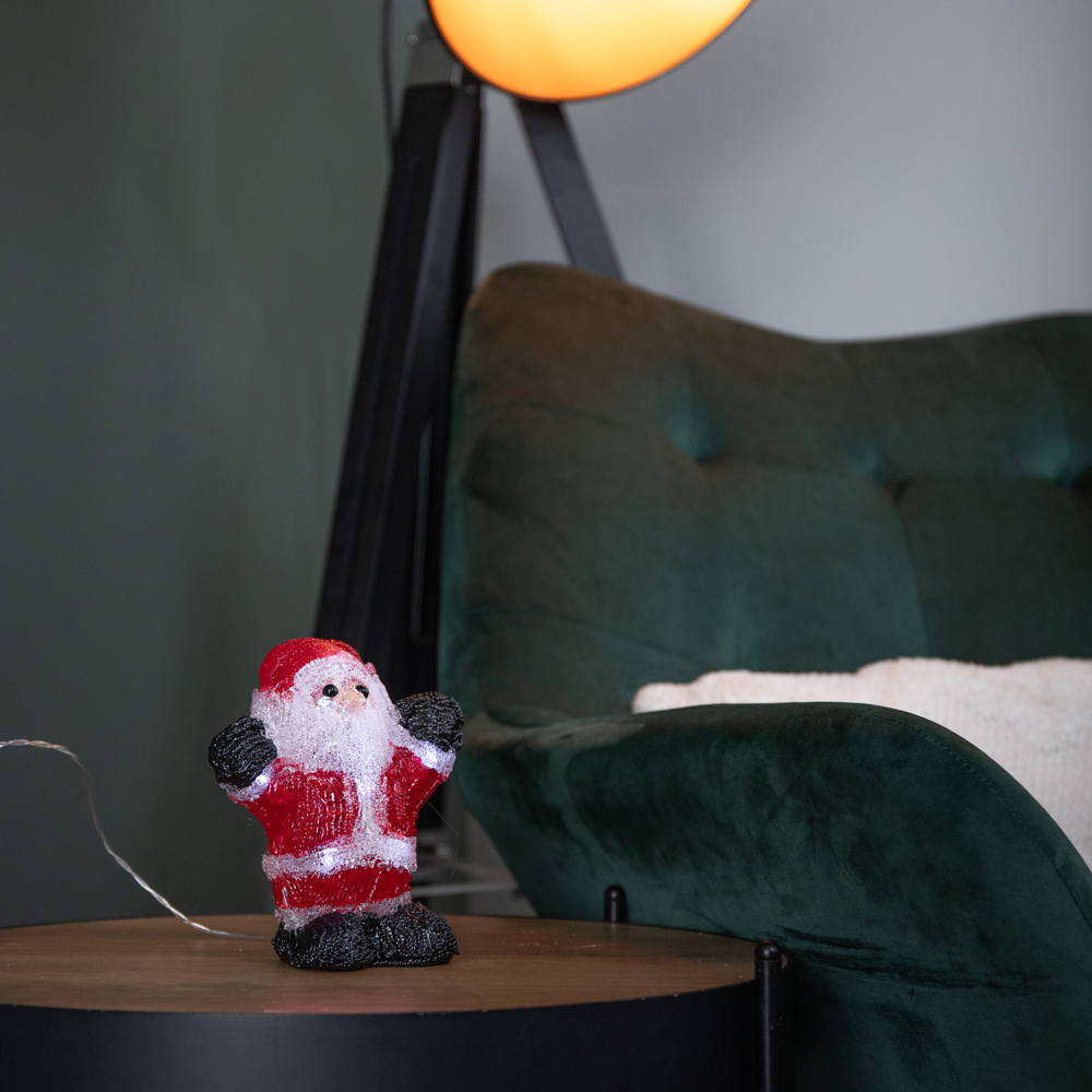 Samuel Alexander Cool White LED Light Up Ice Santa Christmas Decoration 16cm Image 6