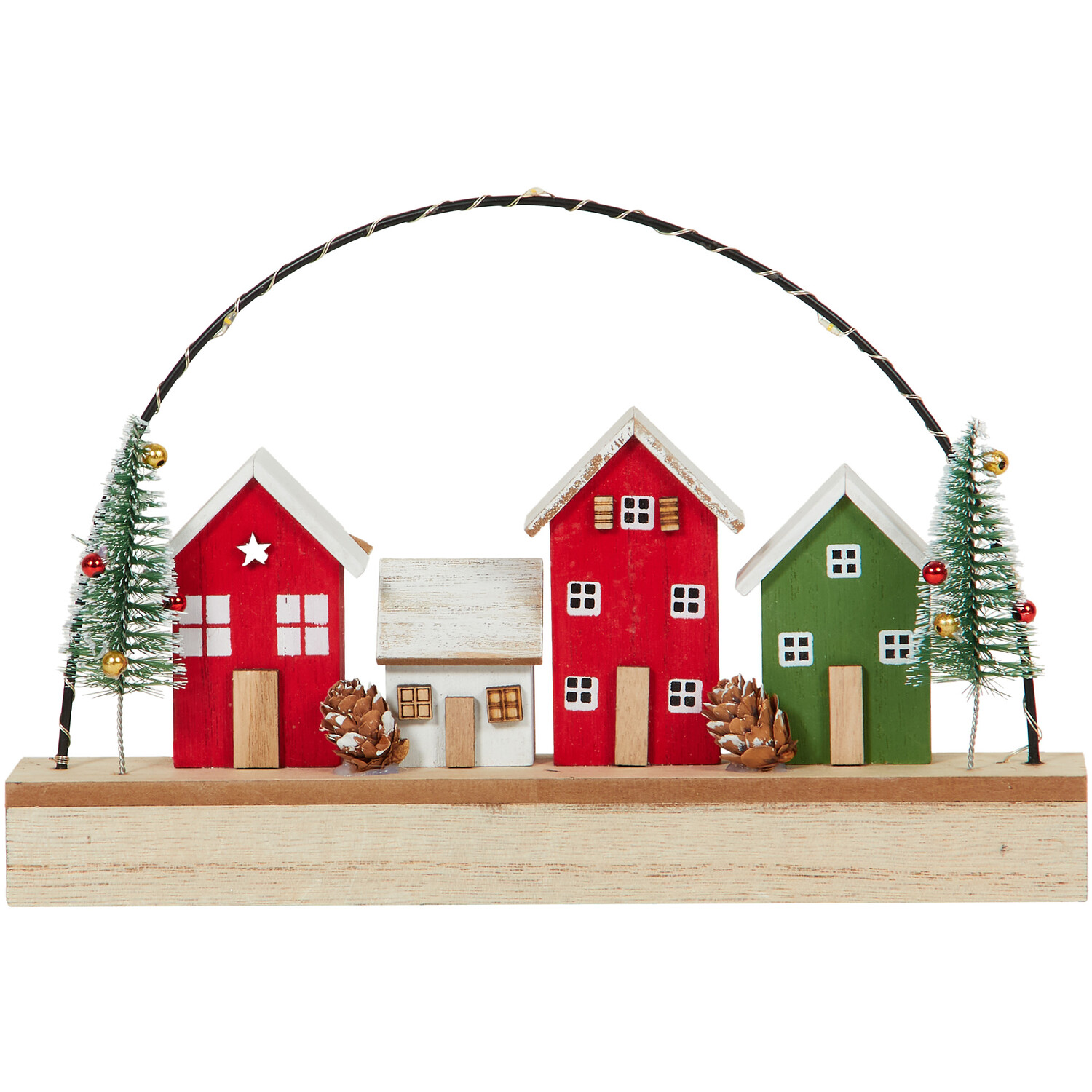 LED Wooden House Scene Decoration Image 1