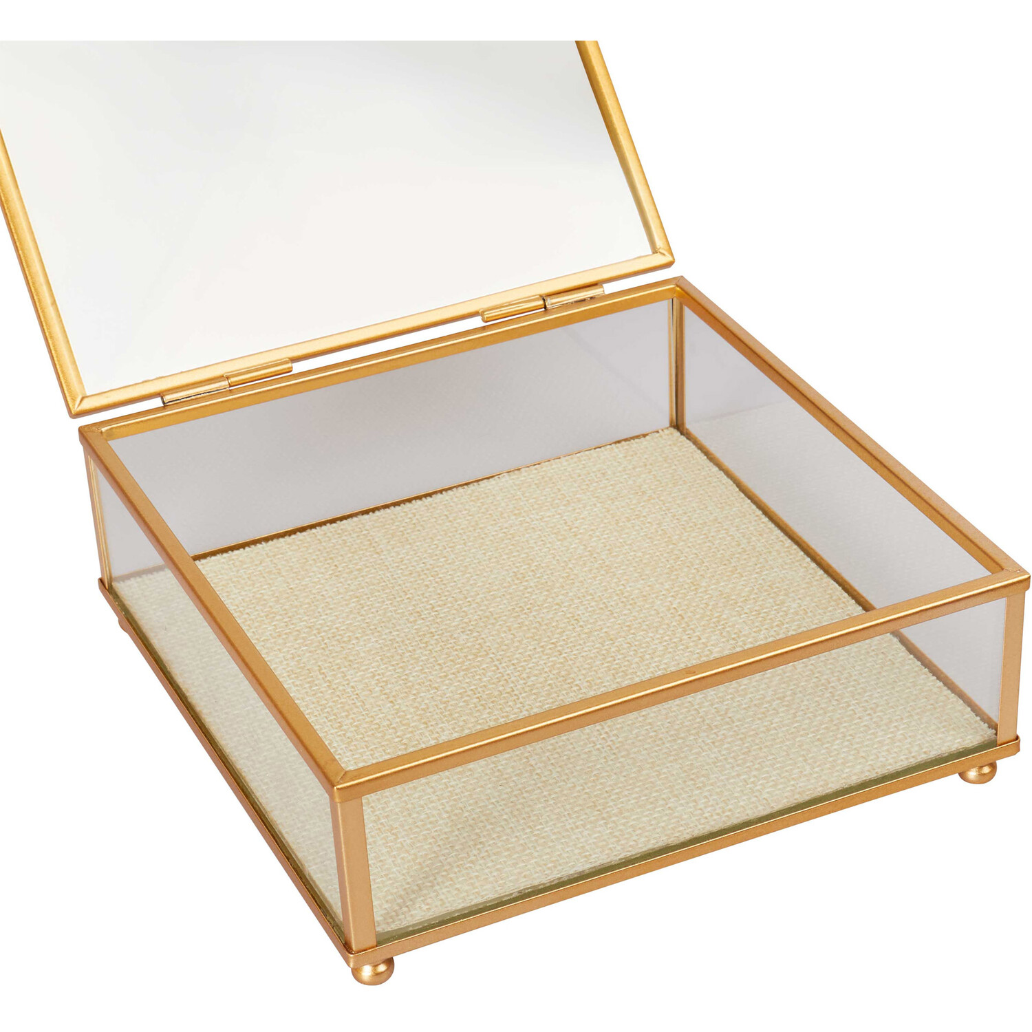 Gold Metal Jewellery Storage Box Image 4