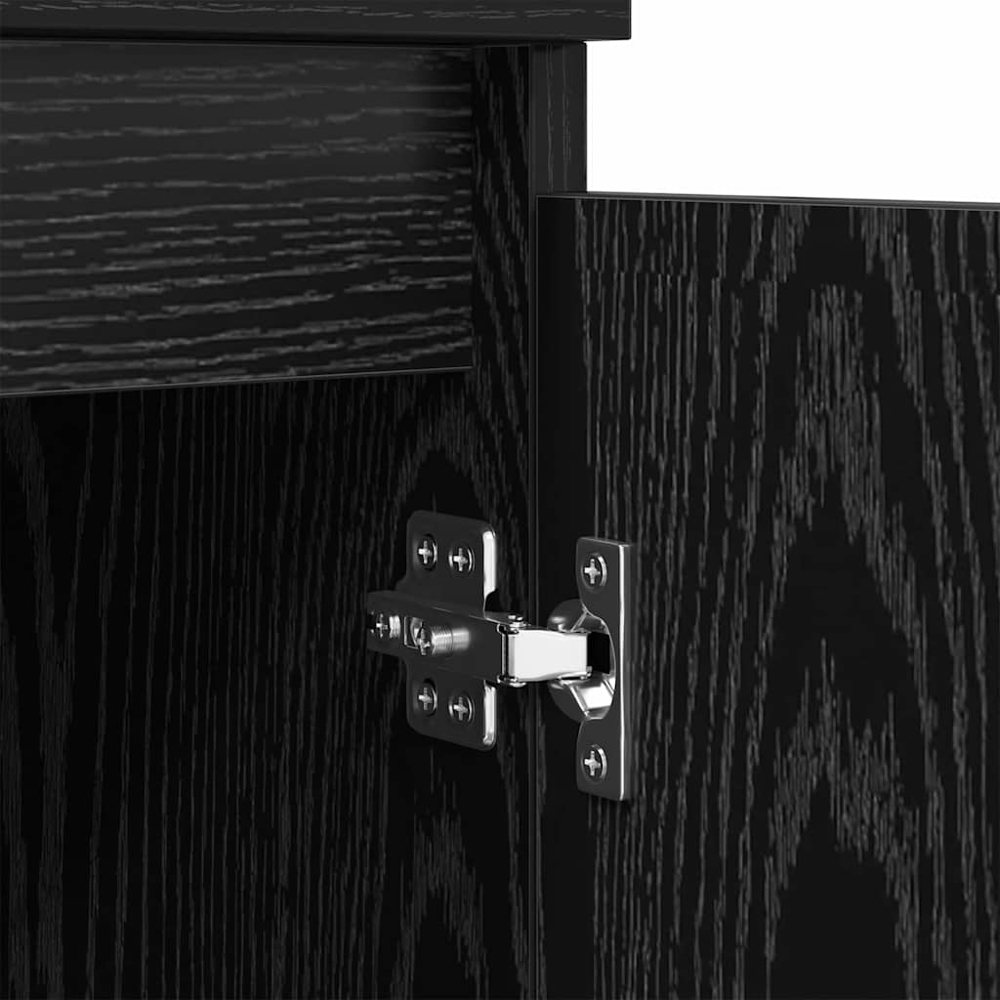 vidaXL 4 Door Black Oak Sideboard Set of 3 Image 8