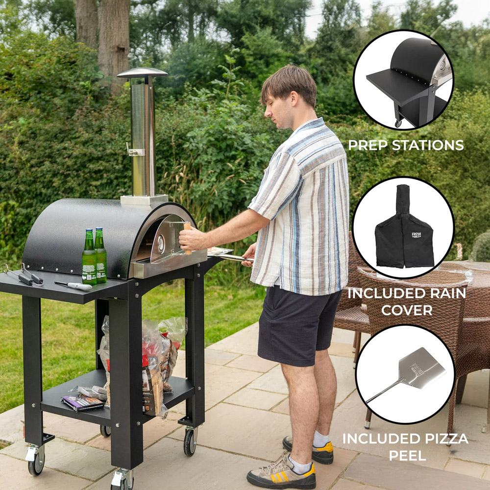 Body Revolution Extra Large Free Standing Pizza Oven with Prep Stations Image 2