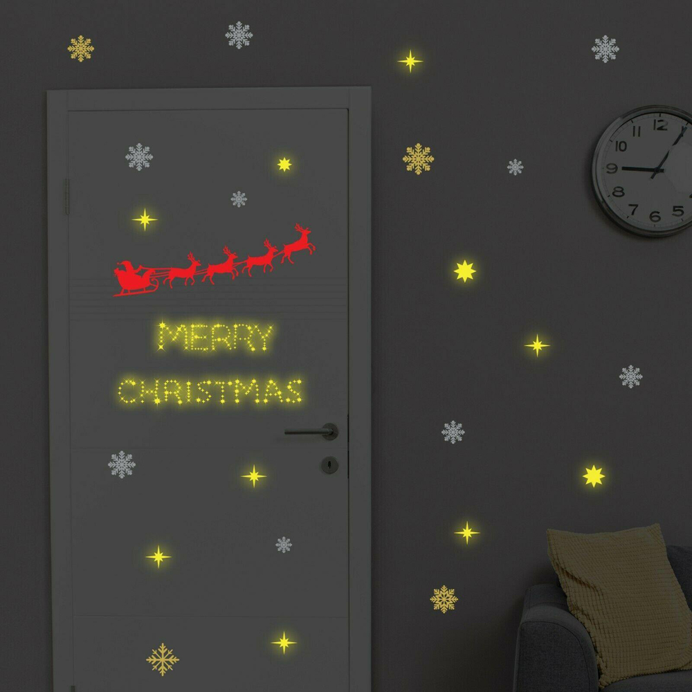 Walplus Crossing Over the Silent Night Self Adhesive Glow in Dark Christmas Wall Sticker Image 3