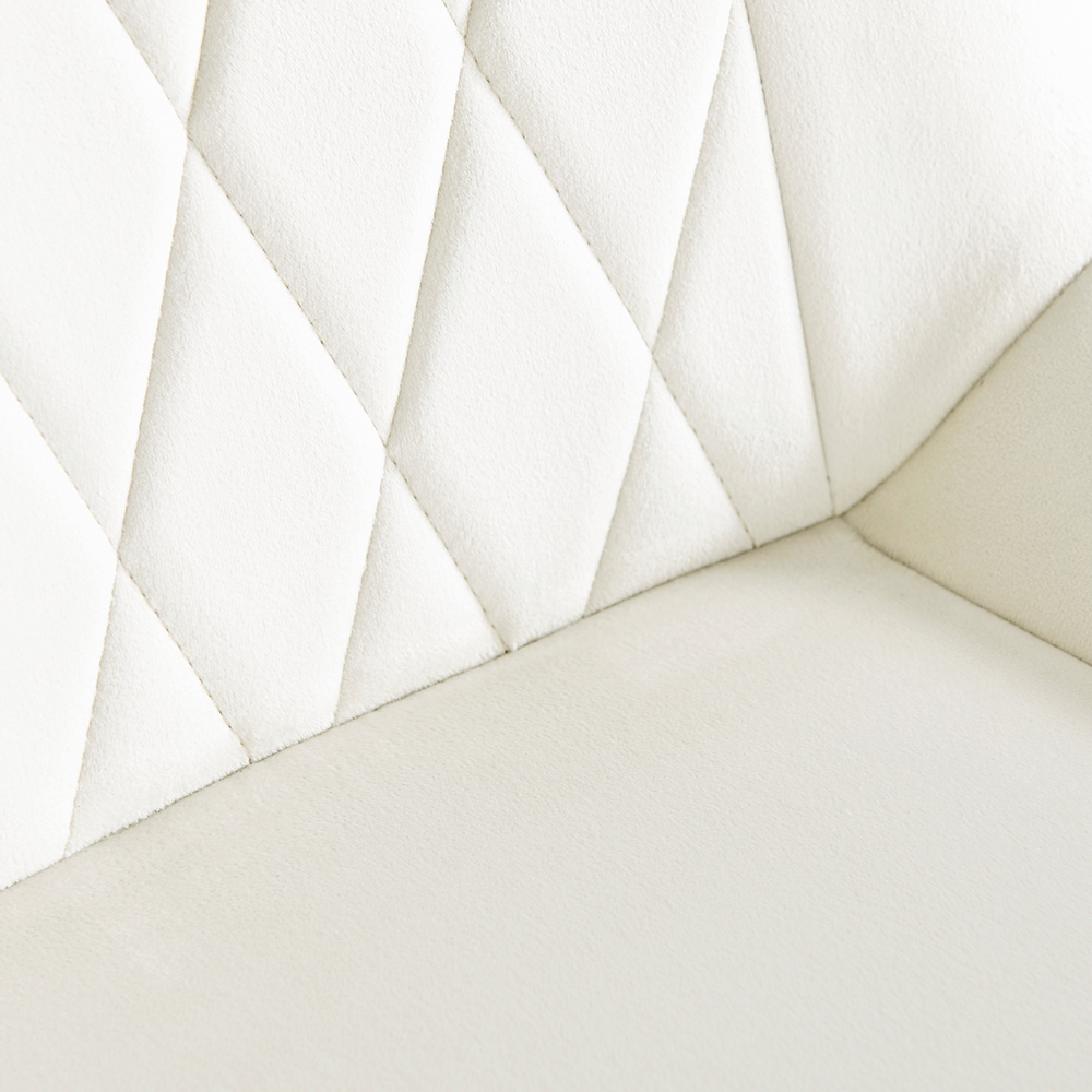 Furniturebox Elissa Cesano Marble Effect 2 Seater Round Dining Set White Cream and Black Image 8