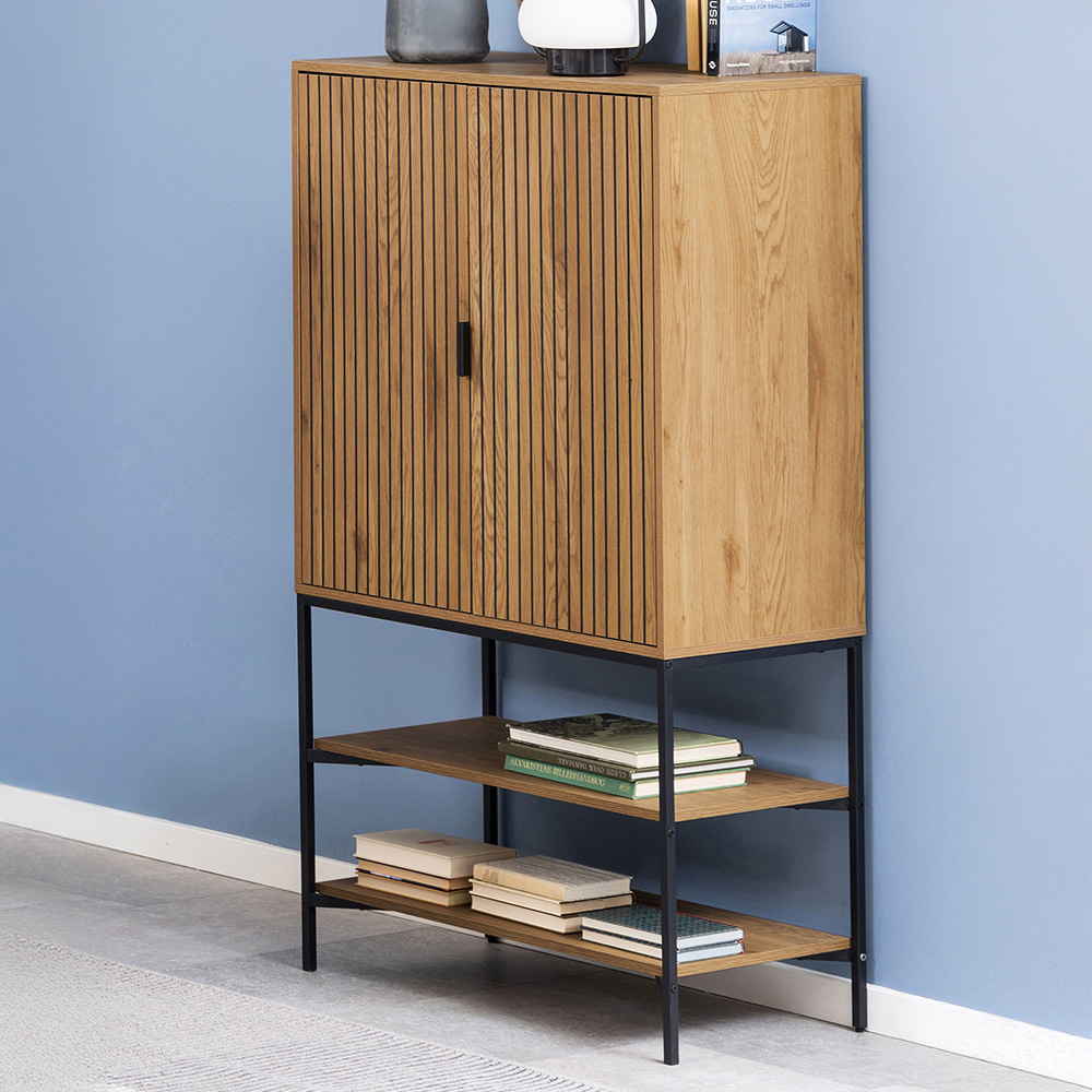Florence Jaipur 2 Door 2 Shelf Wild Oak Storage Cabinet Image 1
