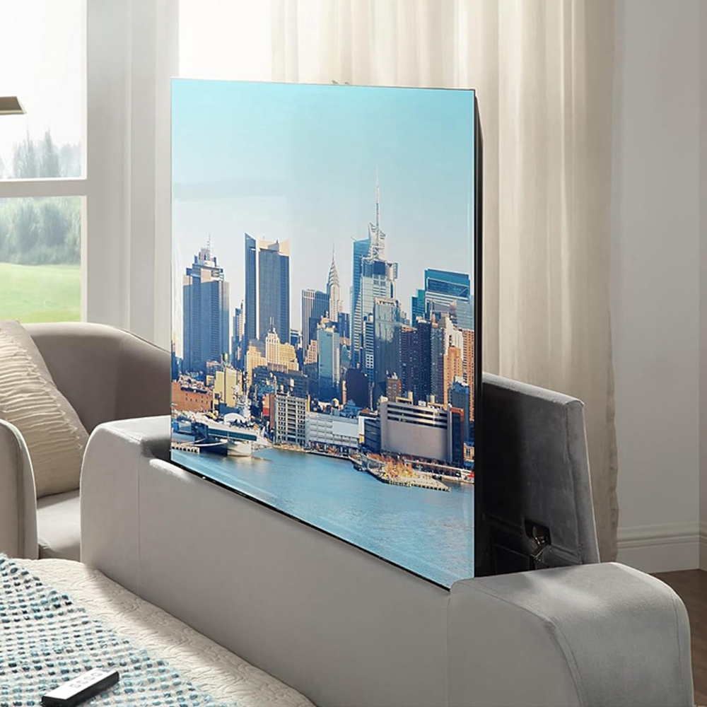 Home Treats King Size Grey Velvet Ottoman TV Bed with Mattress Image 2