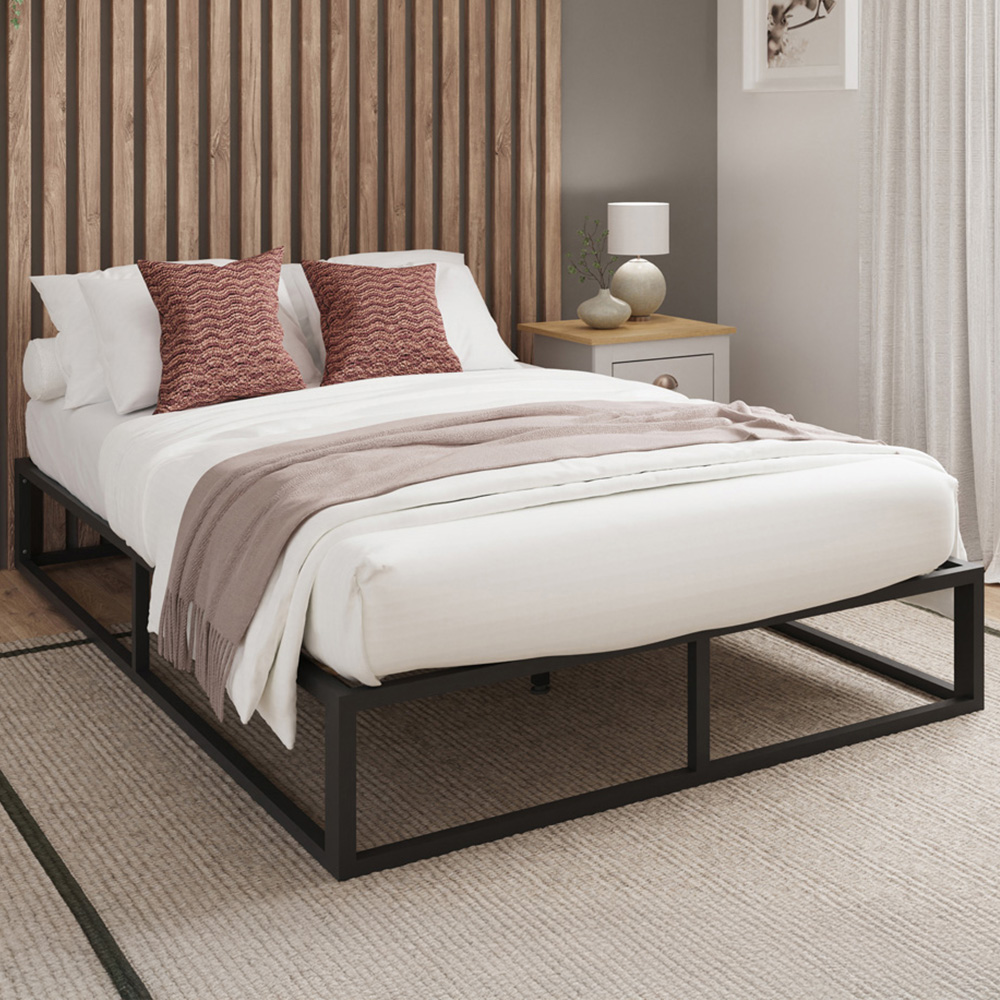 GFW Small Double Black Platform Bed Frame Image 1