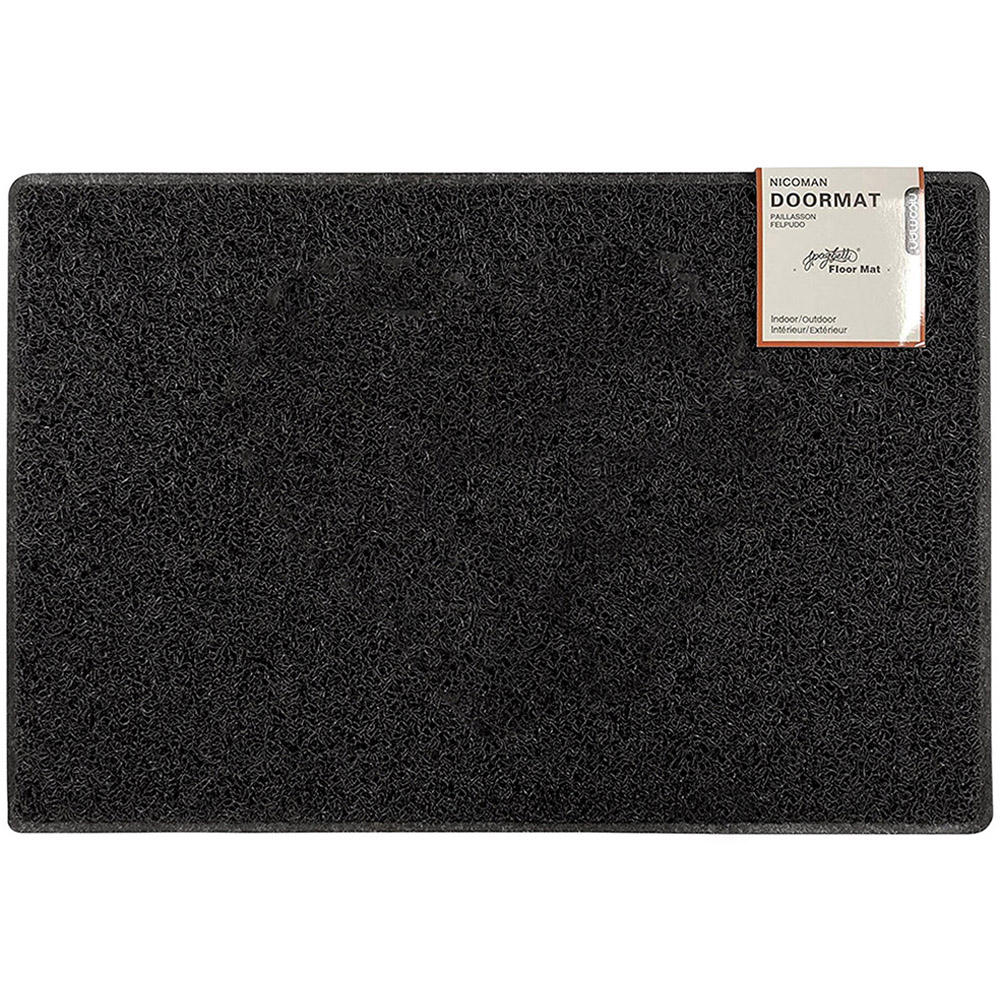 Oseasons Black Plain Doormat 60 x 40cm Image 1