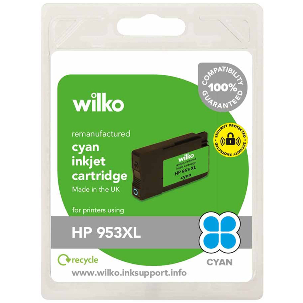 wilko HP 953XL Cyan Remanufactured Inkjet Cartridge Image