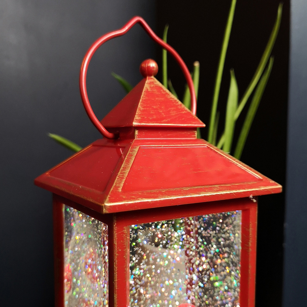 Samuel Alexander Snow Swirl Santa Chimney Lantern Christmas Decoration 29cm Image 4