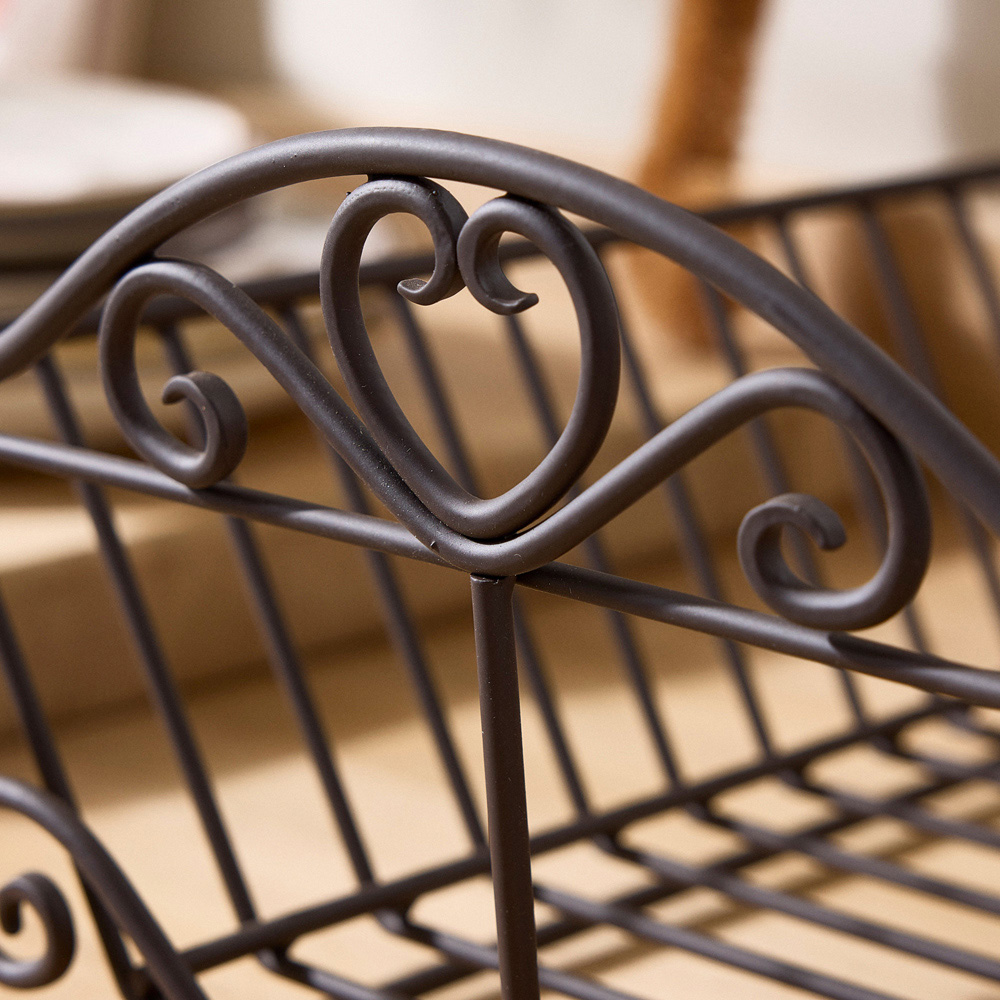 Dibor Black Cast Iron Heart Design Plate Drainer Image 3