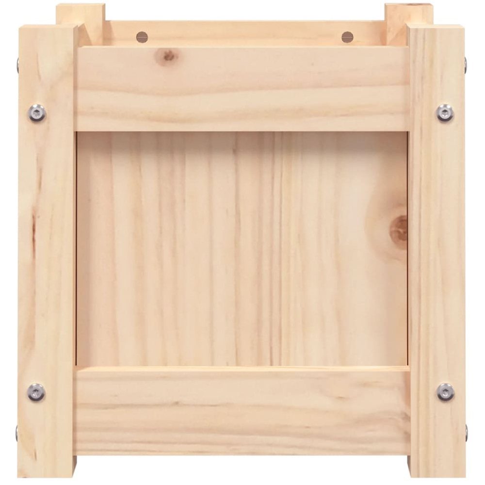vidaXL Natural Solid Pine Wood Garden Planter 31 x 31 x 31cm 2 Pack Image 5