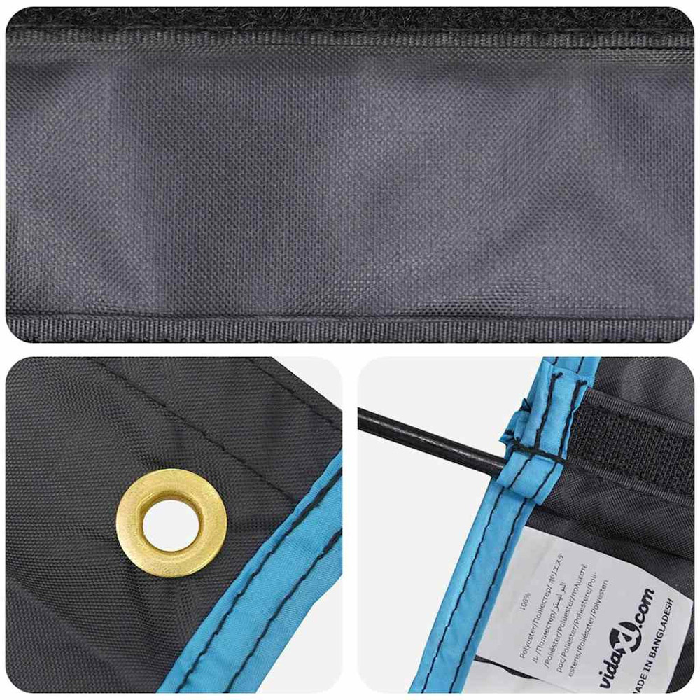vidaXL 40.5 x 25 x 80cm 10 Pocket Black Hanging Tent Organiser Image 8