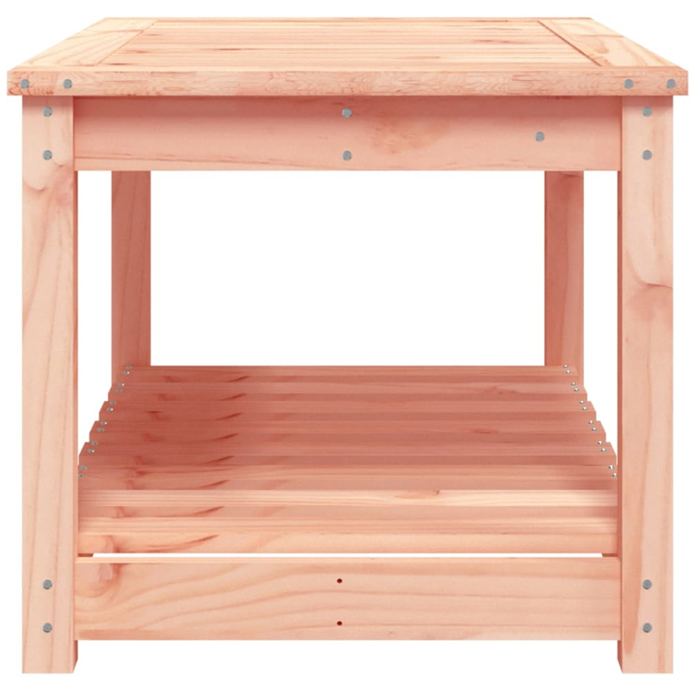 vidaXL Single Shelf Natural Solid Douglas Wood Slatted Garden Table 82.5 x 50.5cm Image 4