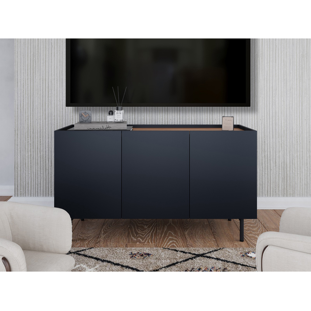 Flair Mino 3 Door Dark Grey and Oak TV Stand Sideboard Wilko
