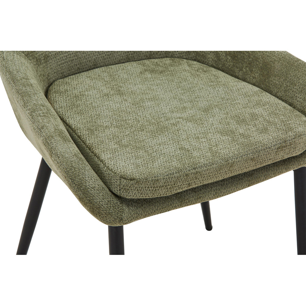 Portland Valenza Olive Curved Back Dining Chair Image 7