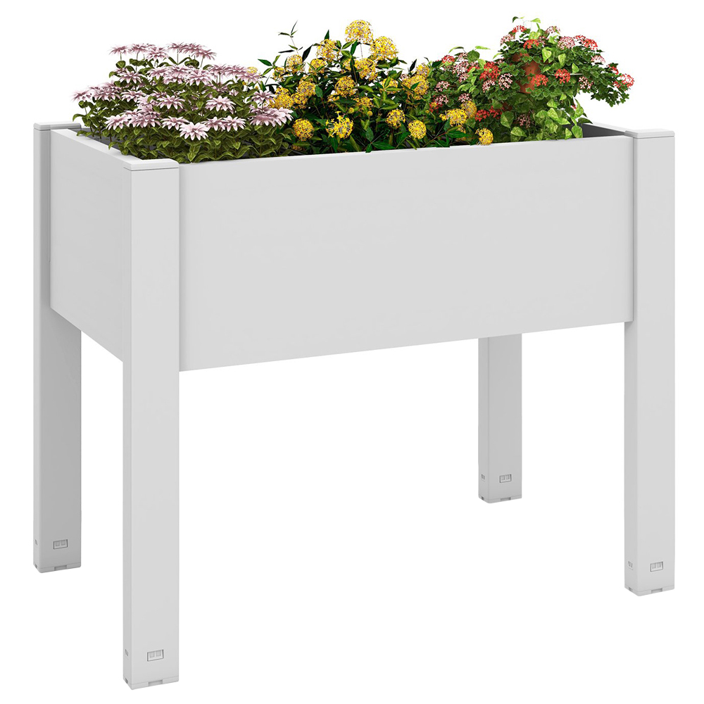 Costway White Raised Bed with Drainage Hole 53L Image 1
