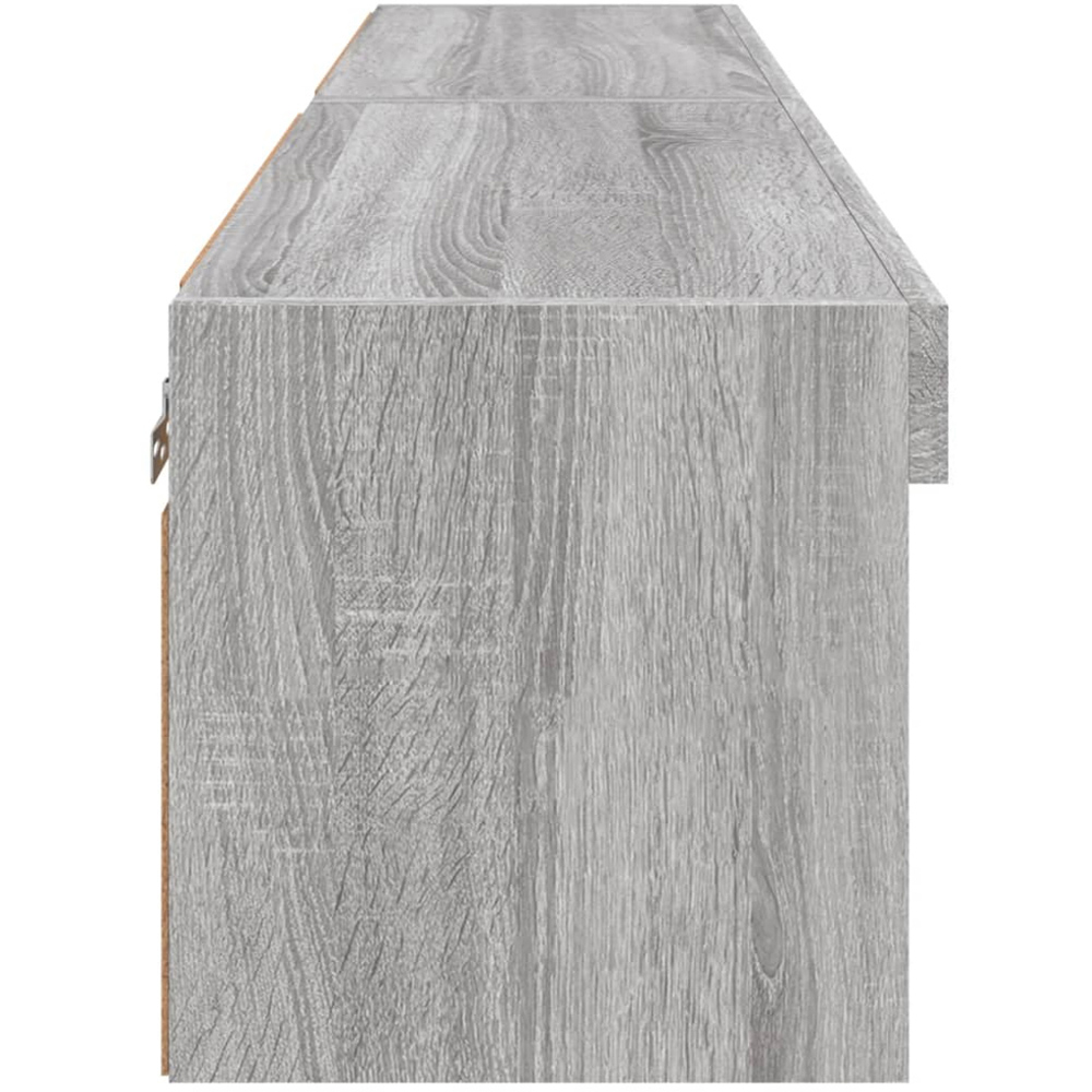 vidaXL Single Shelf Grey Sonoma Wall Mounted TV Cabinet with LED Lights Set of 2 Image 3