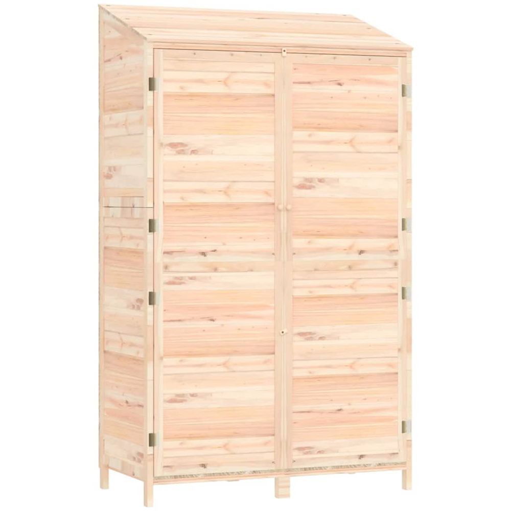 vidaXL 3.3 x 1.7ft Light Brown Wooden Pent Garden Shed Image 1