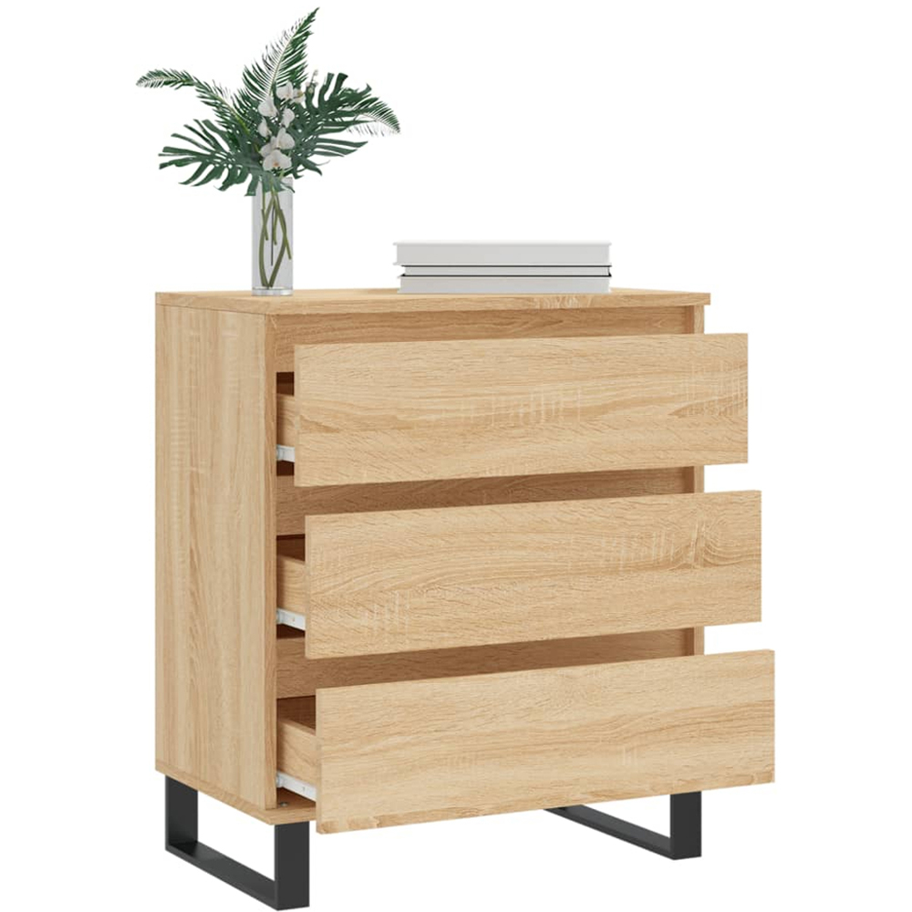 vidaXL 3 Drawer Sonoma Oak Sideboard Image 4