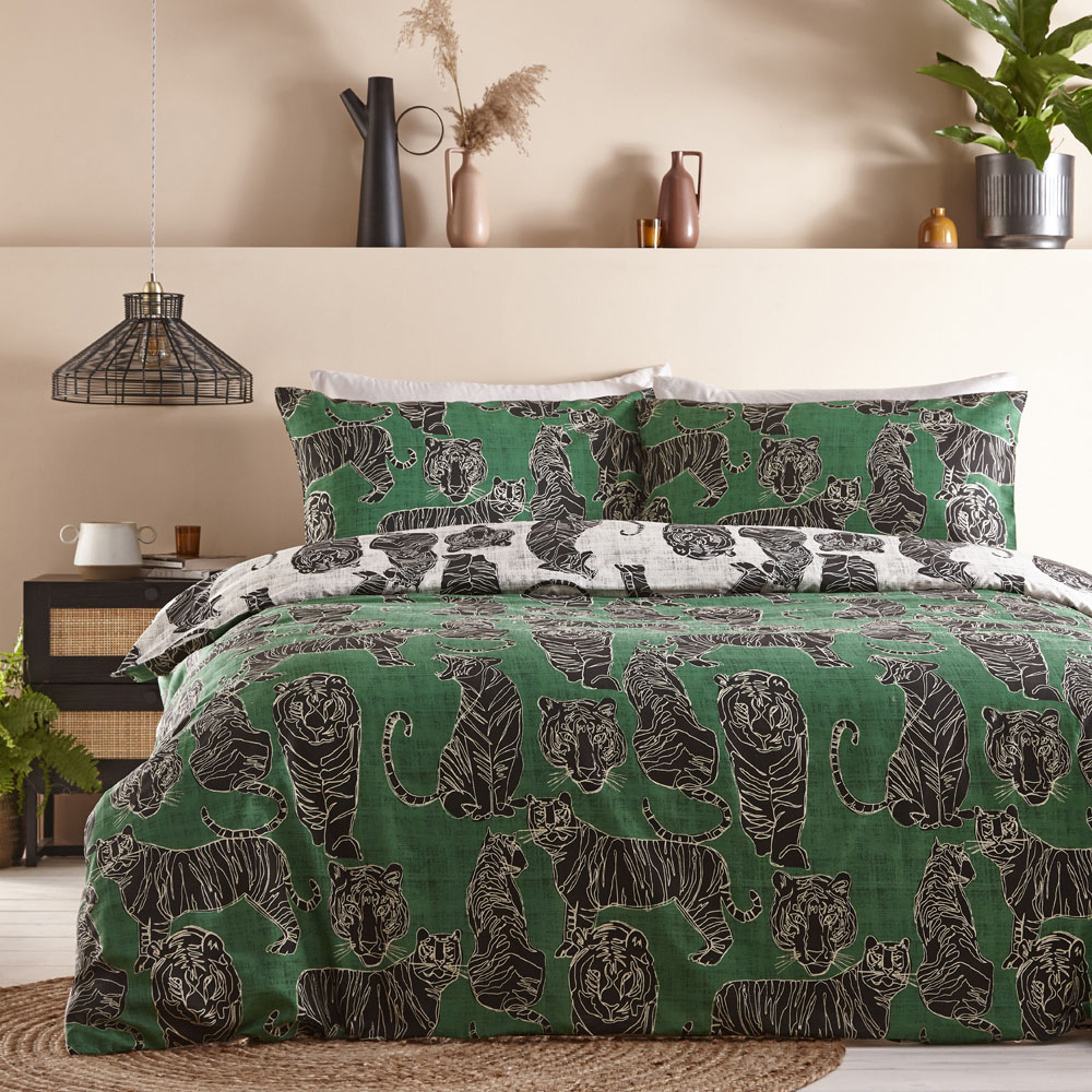 furn. Wildcat Single Jungle Green Duvet Set Image 1