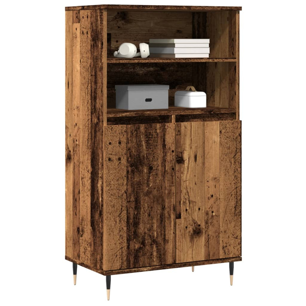 vidaXL 2 Door 2 Shelf Old Wood Highboard Image 3