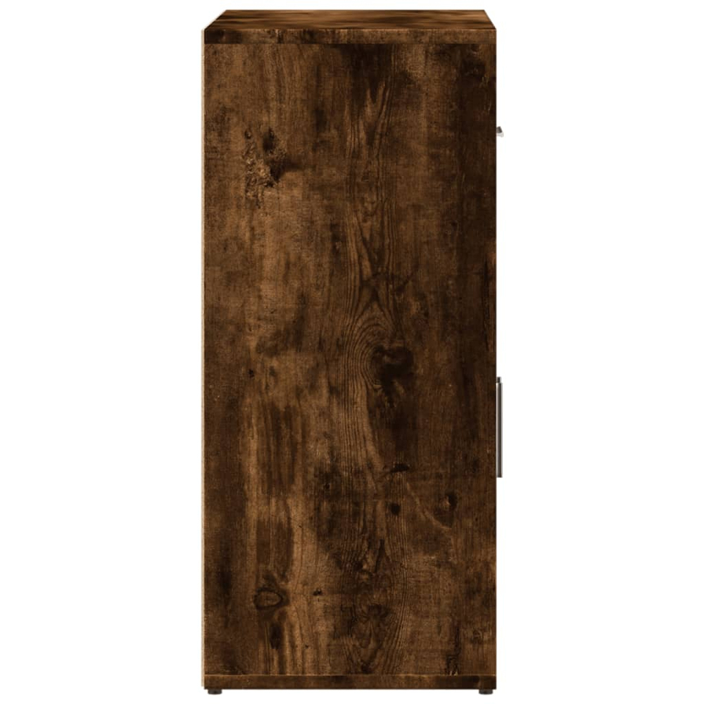 vidaXL 2 Door Single Drawer Smoked Oak Sideboard Image 6