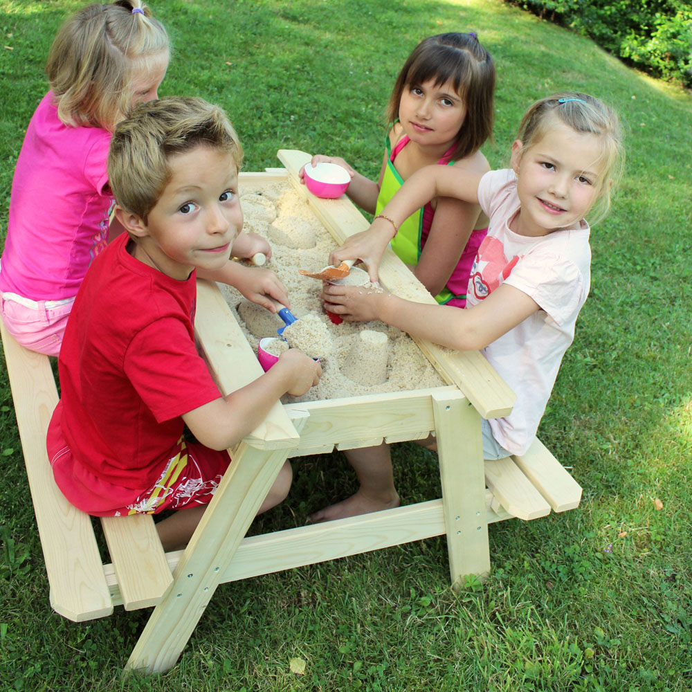 Soulet Kids 4 Seater Wooden Picnic Table with Sand Pit Image 5