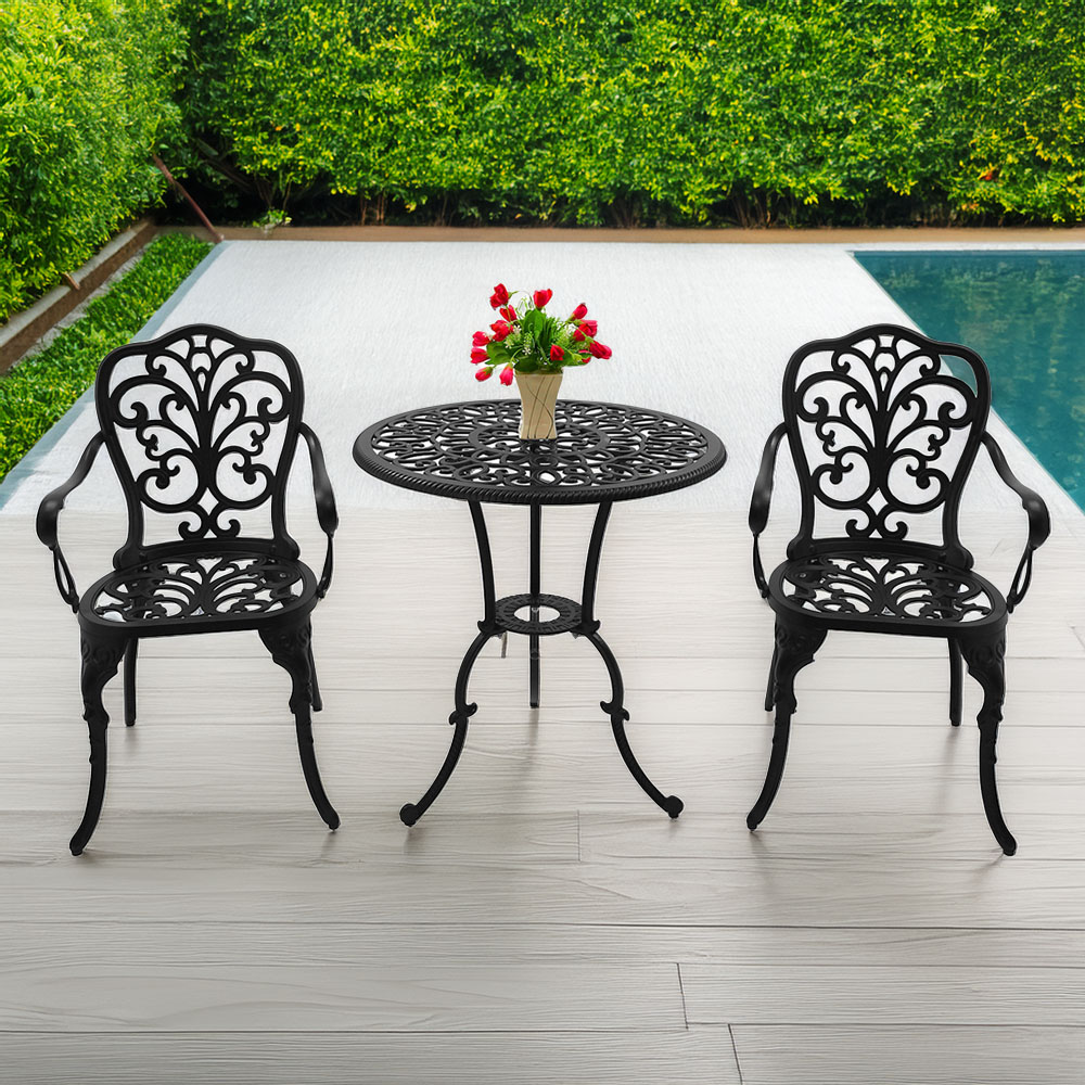 Centurion Supports Bangui 2 Seater Bistro Set Black Image 1