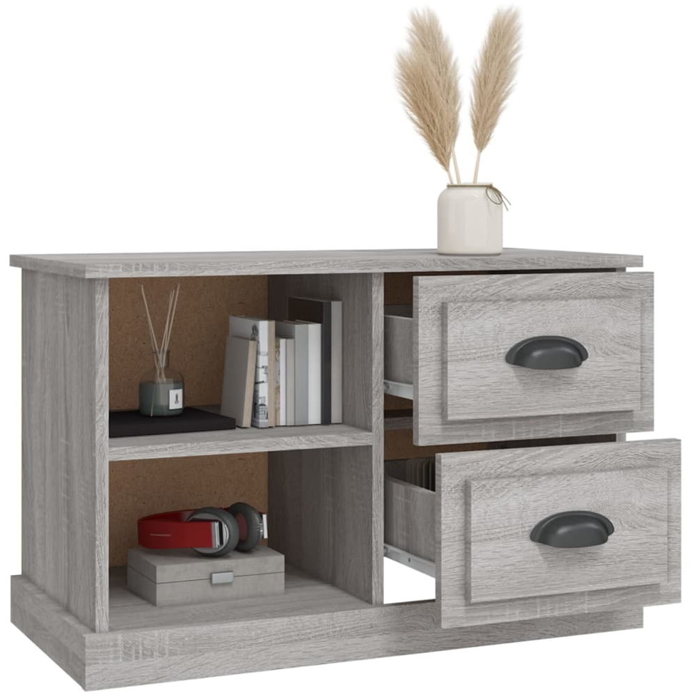 vidaXL 2 Drawer 2 Shelf Grey Sonoma TV Cabinet Image 5